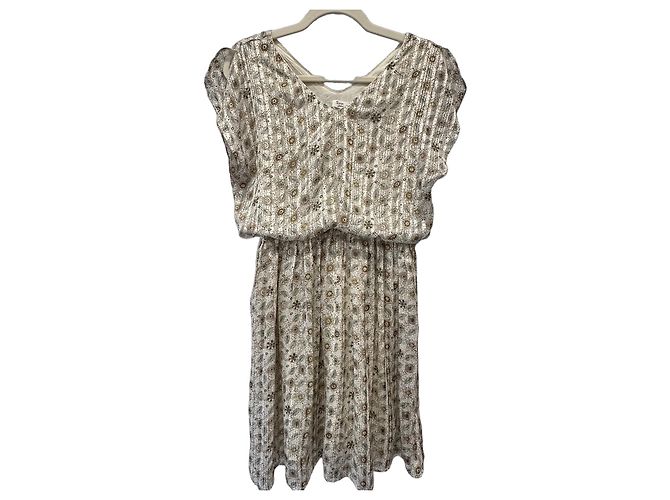 Autre Marque Vestido de verano estampado Sarah John Castaño Blanco Púrpura