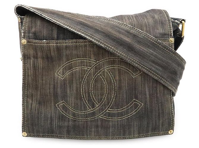 Borsa a tracolla Chanel Denim Coco Mark Blu