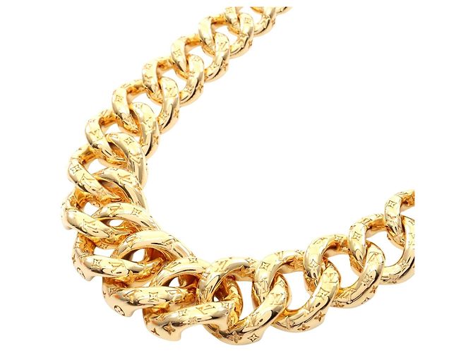 Collana Louis Vuitton Monogram Oro D'oro Metallico