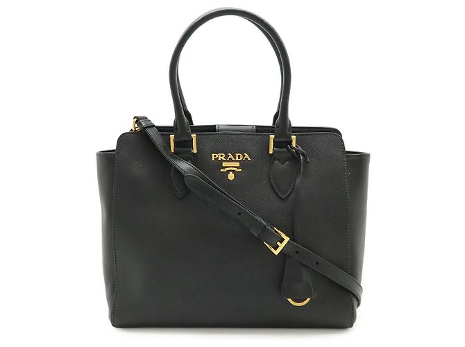 Bolsa 2WAY de couro Saffiano Prada Preto