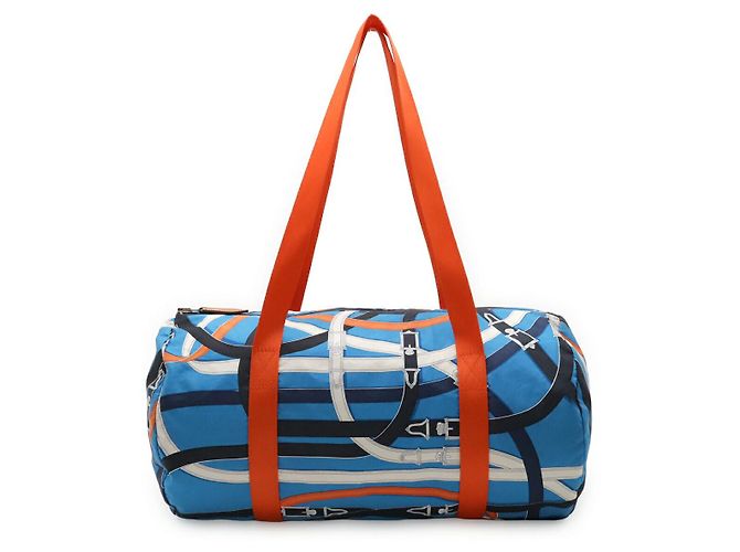 Borsa Hermès Cavalcadour Airsilk Duffle 38 Blu