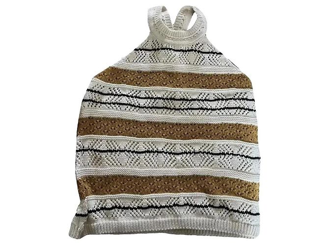 SéZane Top in maglia Malvina - Ecru/Senape/Nero Crudo