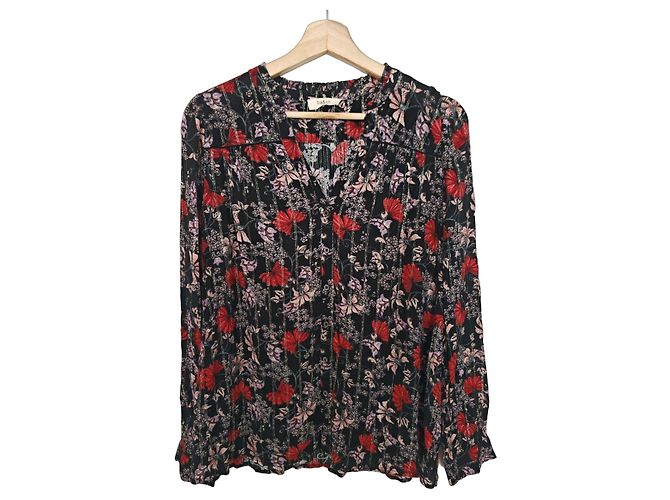 Blusa Ba&Sh Stampa Floreale - Nero, Rosso e Rosa