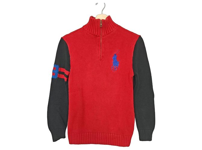 Polo Ralph Lauren 1/4 Zip Pullover - Rot/Schwarz Blau