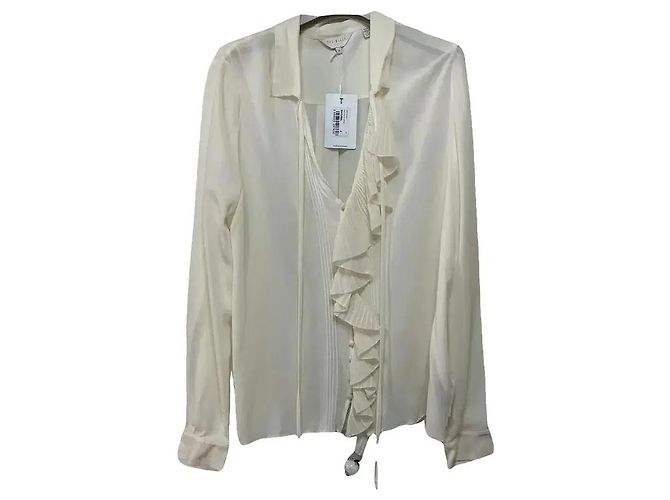 Ted Baker Rüschenbluse in Naturweiß Roh