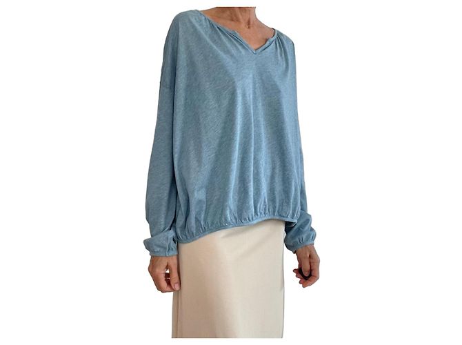 Autre Marque Muji T-shirt a maniche lunghe blu mélange