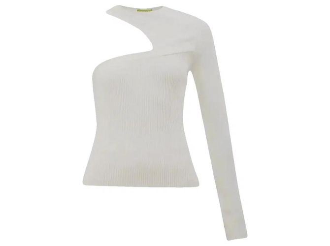 Autre Marque Gauge81 Evening One-Shoulder Stricktop - Elfenbein Weiß