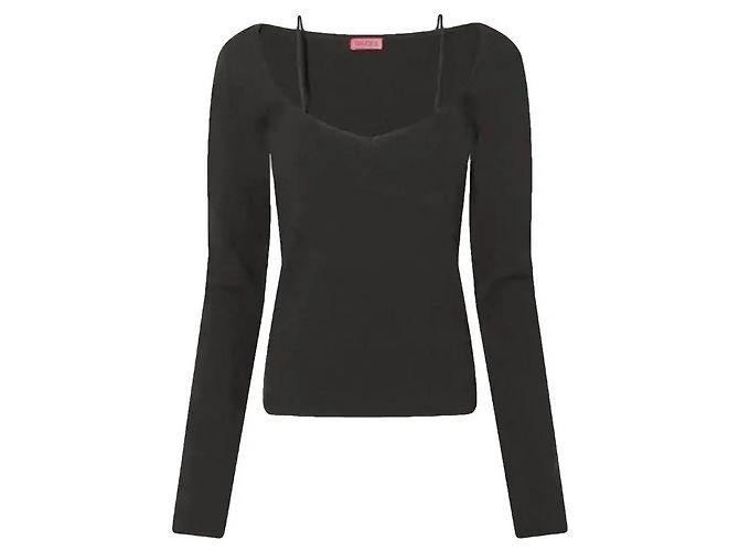 Autre Marque Gauge81 Schwarzes geripptes Strickoberteil