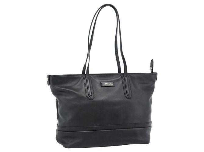 Borsa BALLY in pelle nera e oro Auth 184506 Nero D'oro