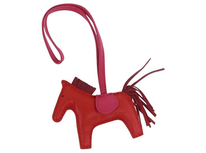 Hermès Charm HERMES Rodeo PM in pelle rosso Auth 184240M