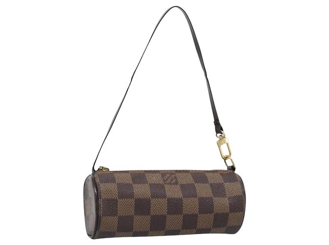 LOUIS VUITTON Damier Ebene Papillon Pouch LV Auth 184346