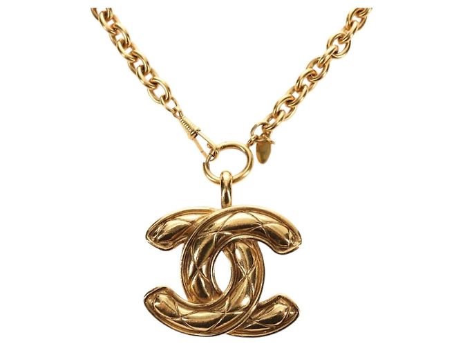 Collar CHANEL CC metal Gold Tone CC Auth am11747SAM