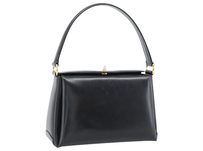 Borsa GUCCI in pelle nera e oro Auth 183374 Nero D'oro