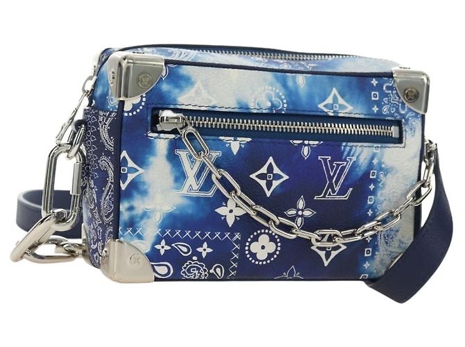 LOUIS VUITTON Monogram Bandana Mini Soft Trunk Bag Blue M20557 LV Auth 181921SM