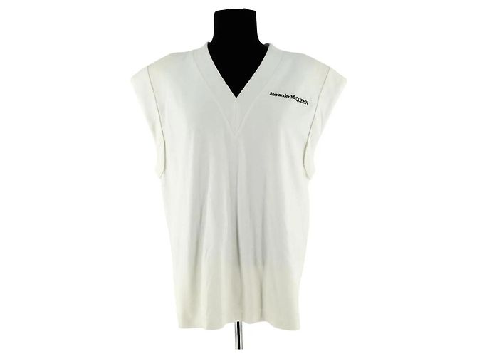 Alexander Mcqueen Top blanco sin mangas