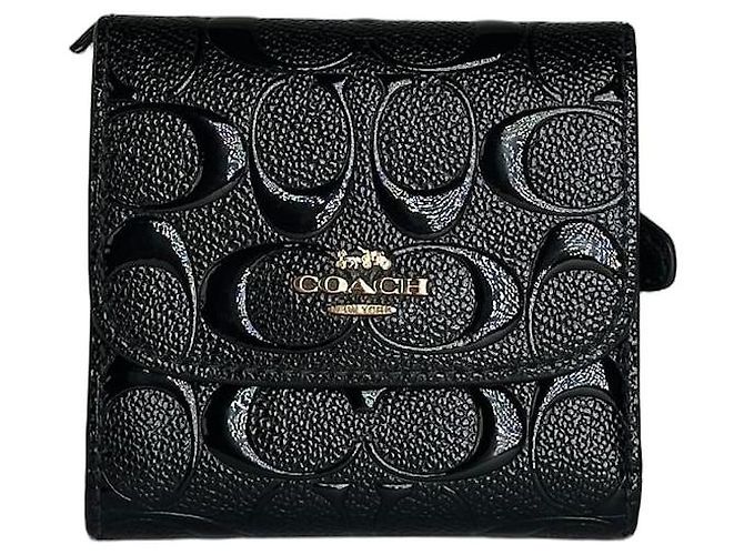 Autre Marque Vintage Coach Textured Textured Wallet Black