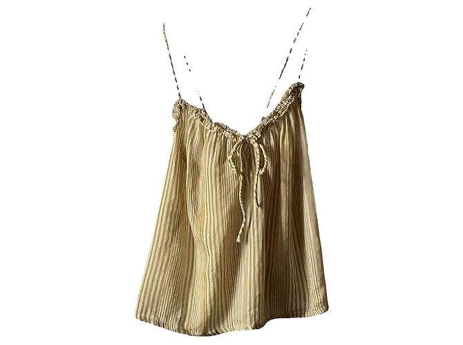 Autre Marque Top a canottiera in cotone a righe gialle e beige La Redoute Giallo
