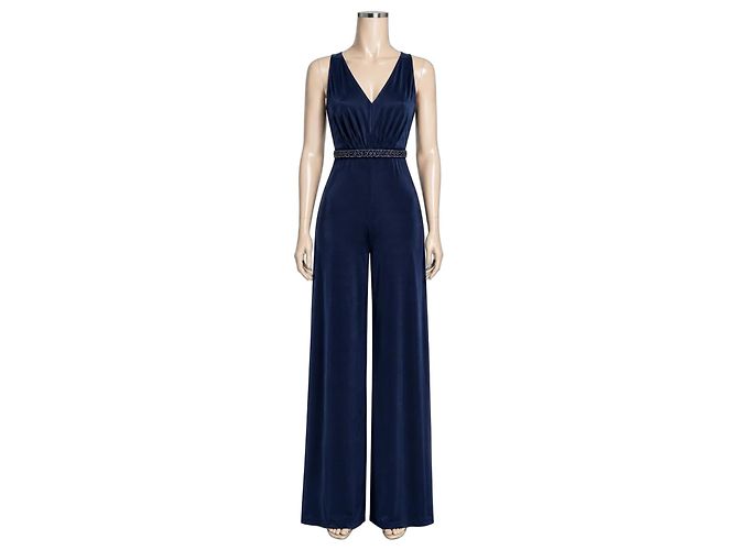 Macacão Jenny Packham azul-marinho com cinto decorado Azul escuro