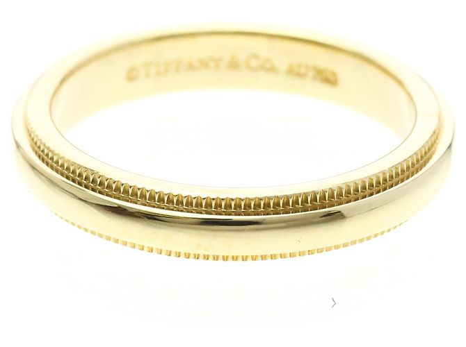 Tiffany & Co Anello Tiffany Milgrain in oro giallo 18K D'oro