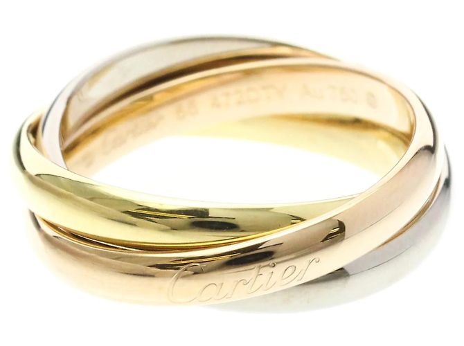 Anello Cartier Trinity in oro 18K rosa bianco e giallo D'oro