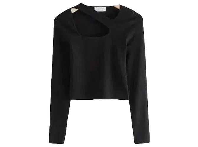 Autre Marque &Other Stories Schwarzes Langarm-Top mit Cut-Outs