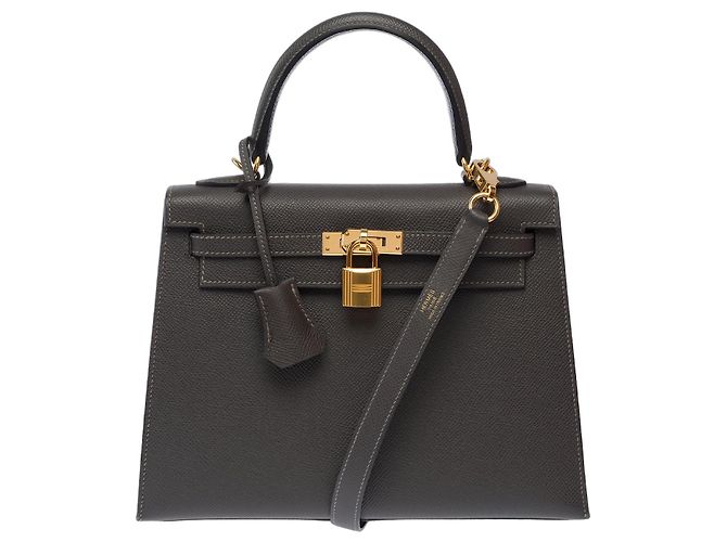 Hermès Bolsa HERMES Kelly 25 em Couro Cinza - 103628