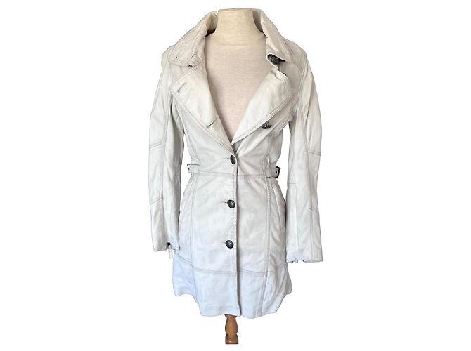 Oakwood Chaqueta de cuero blanco