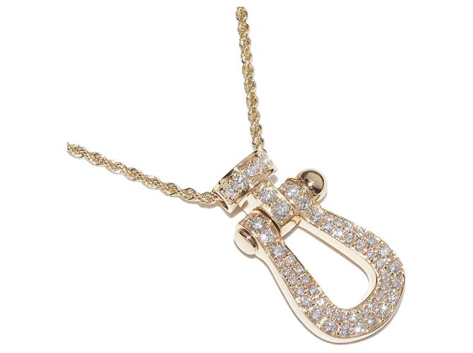 Autre Marque Colar com pingente FRED Force 10 Au750 Diamond Dourado