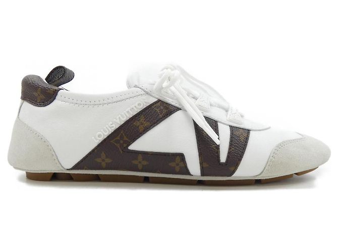 Baskets Louis Vuitton LV Sneakerina Marron Blanc