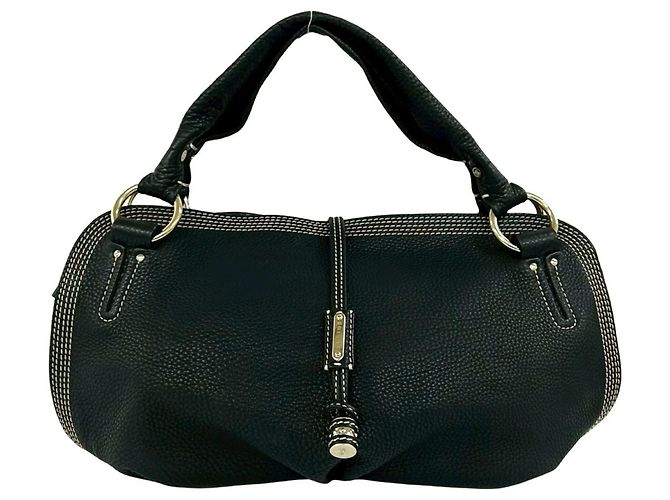 Céline Mini bolsa Boston de couro Celine Bitter Sweet Triomphe Logo Hardware Preto