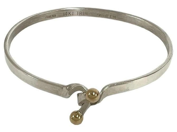 Tiffany & Co Tiffany Double Hook Bangle Silvery Golden