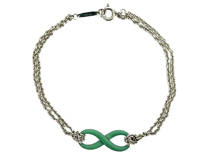 Tiffany & Co Bracciale Tiffany Infinity Double Chain Argento Verde