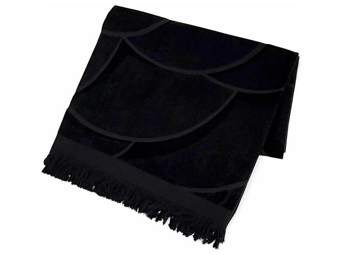 Coperta in cotone nera con logo Coco Chanel Nero