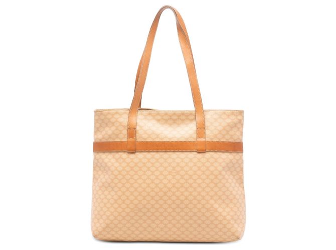 Céline Celine Beige Macadam Coated Canvas Tote