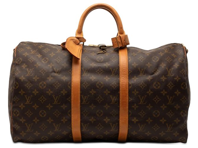 Louis Vuitton Marrone Monogram Keepall Bandouliere 50