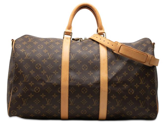 Louis Vuitton Brown Monogram Keepall Bandouliere 50