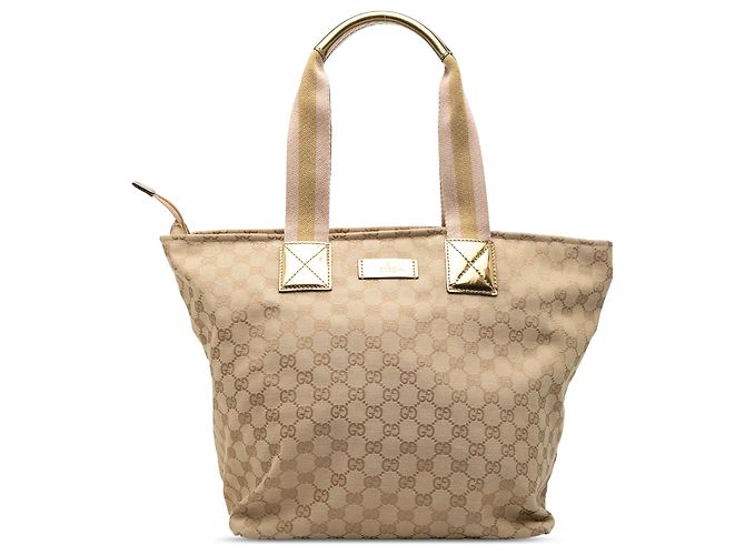 Gucci Beige GG Canvas Web Tote
