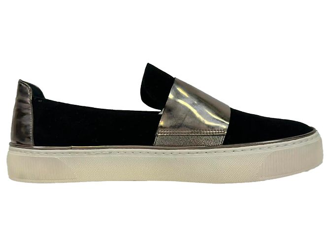 Sneakers Stuart Weitzman Slip On in velluto nero