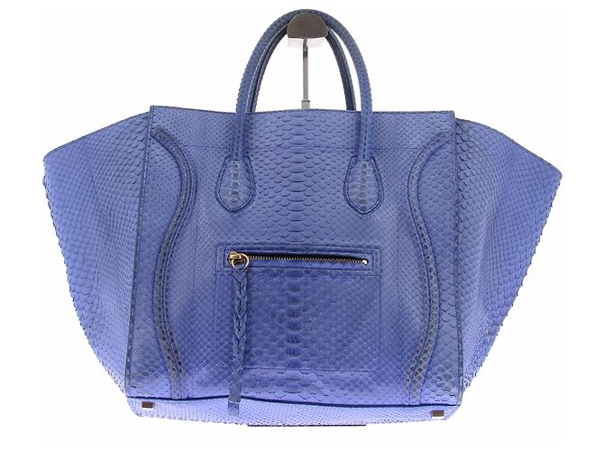Céline Mala "Luggage" em python azul 