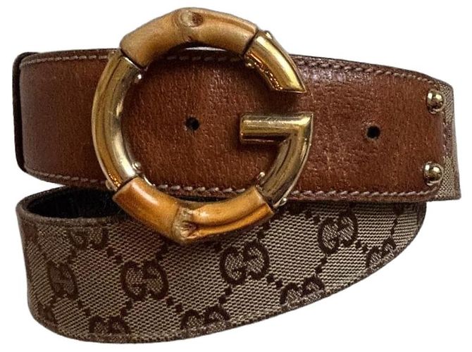 Cinturón Gucci GG Supreme y Bambú Castaño Monograma