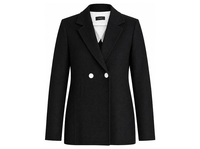 Joseph Black Double-Breasted Wool-Cashmere Blazer