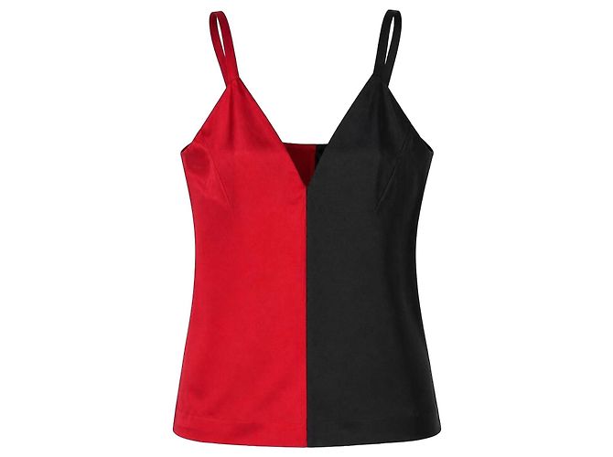 Haider Ackermann Top Canottiera Bicolore Nero Rosso