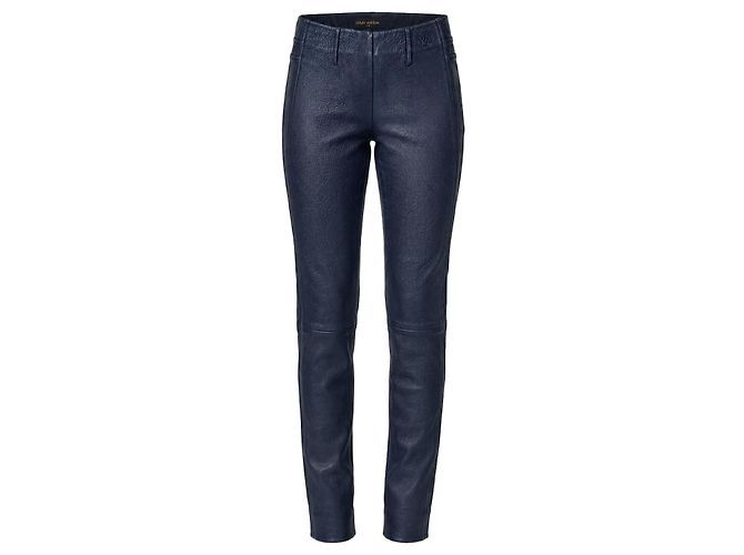 Louis Vuitton Pantalon en cuir bleu marine Pré-Fall 2013 Bleu foncé