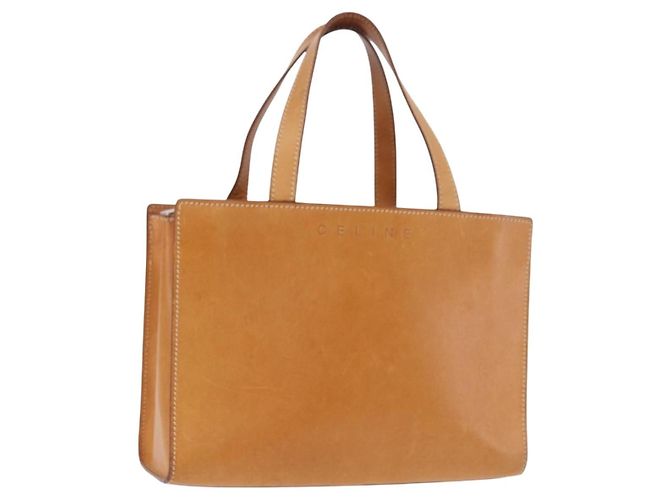 Céline CELINE Handtasche Leder Braun Silber Auth 183890