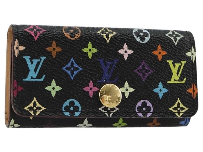 LOUIS VUITTON Monogram Multicolor Multicles 4 Key Case Black M93732 Auth 182702 Noir