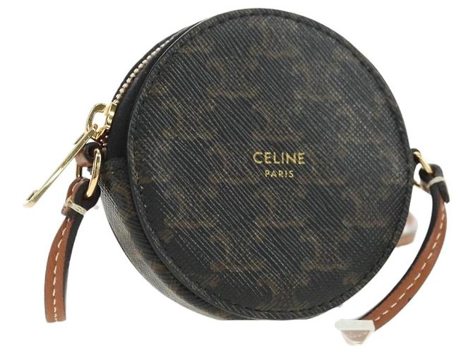 Céline CELINE Borsa a Spalla Macadam Canvas Triomphe PVC Nero Oro Auth 181733M D'oro