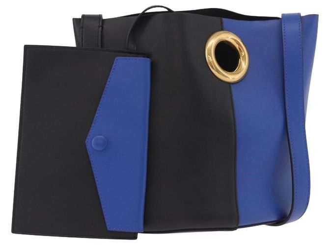 Borsa a Spalla VERSACE in Pelle Blu e Oro Auth BA13001V D'oro