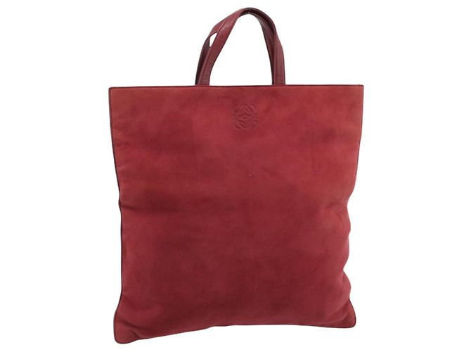 Borsa LOEWE in scamosciato rosso e oro Auth 183111A D'oro