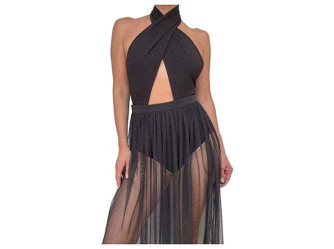 AQAQ Bodysuit mit Cut-Out Schwarz