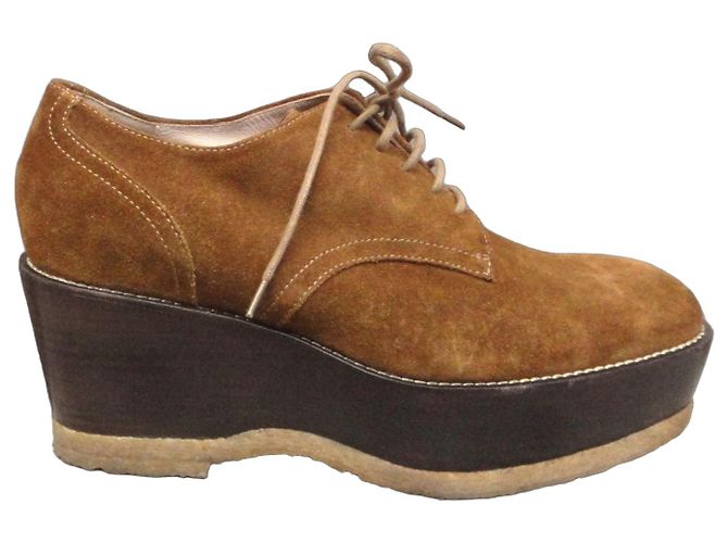 Dries Van Noten Brown Suede Platform Derbies